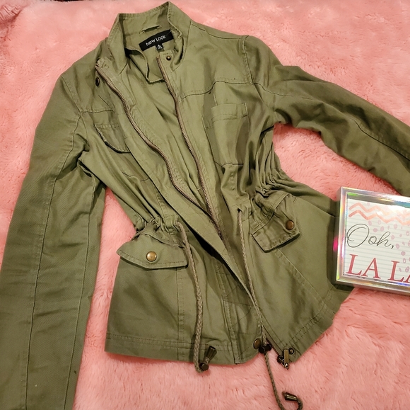 Military green sinch waist jacket - Picture 3 of 15